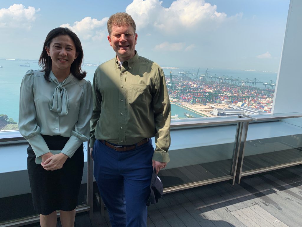 Pictured: Commissioner Daniel B. Maffei with Ms. Ho Ghim Siew, Head of Group Commercial, Strategy &  Cargo Solutions, PSA International.